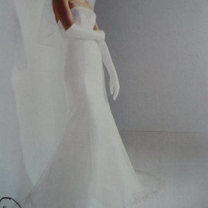 extra long tall strapless wedding gown